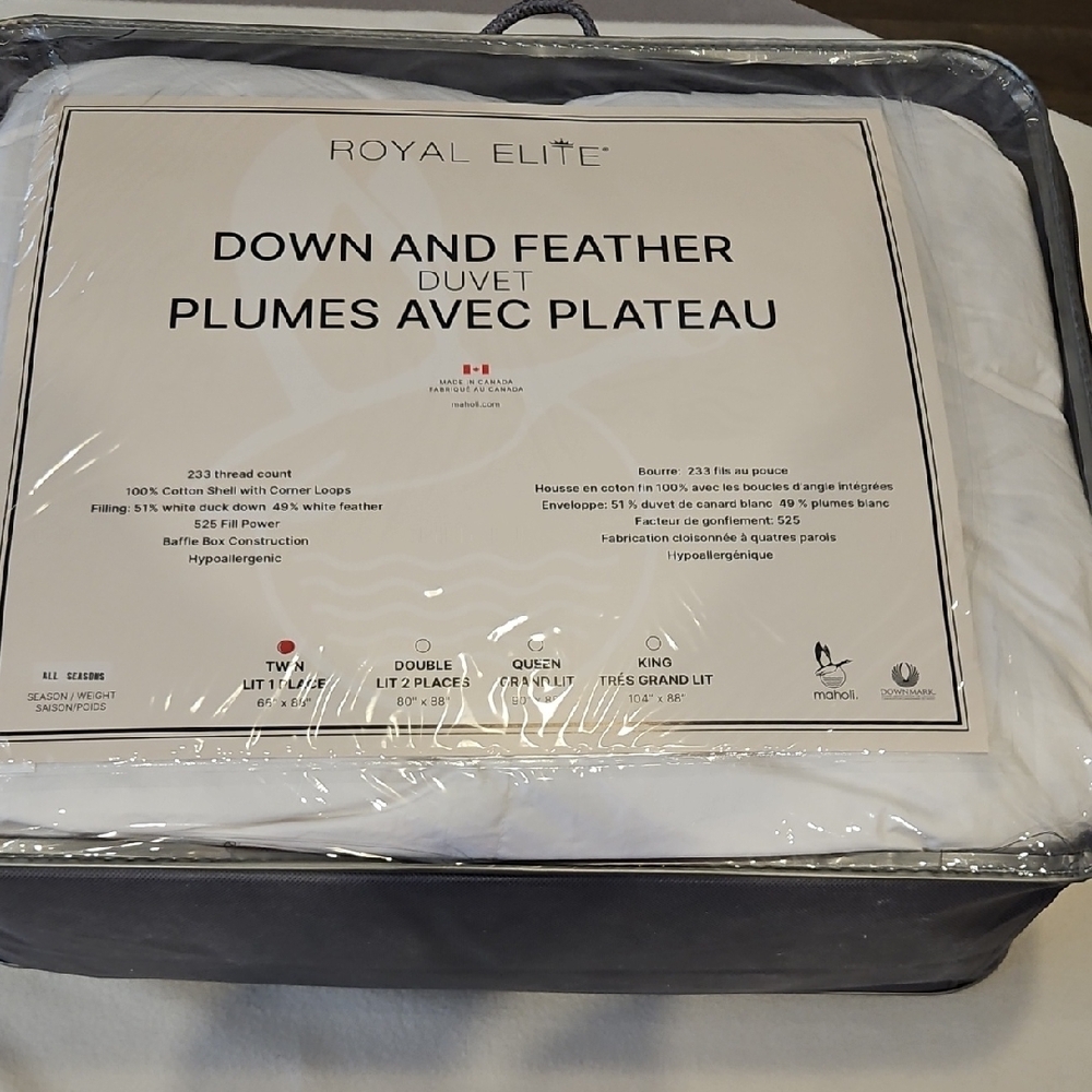 White Down and Feather Duvet Cover